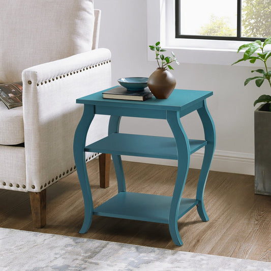 Teal 2-shelf End Table