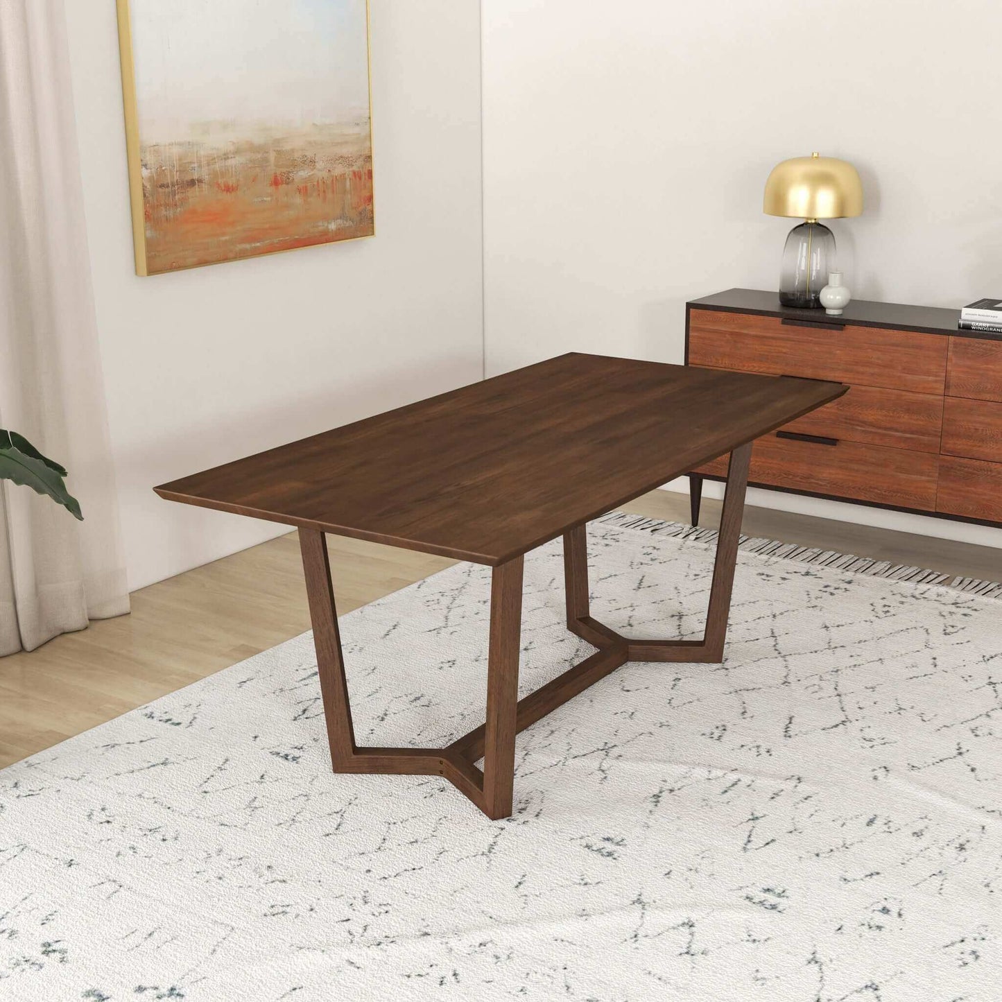 Marina  Solid Wood Dining Table In Brown - detail view 5