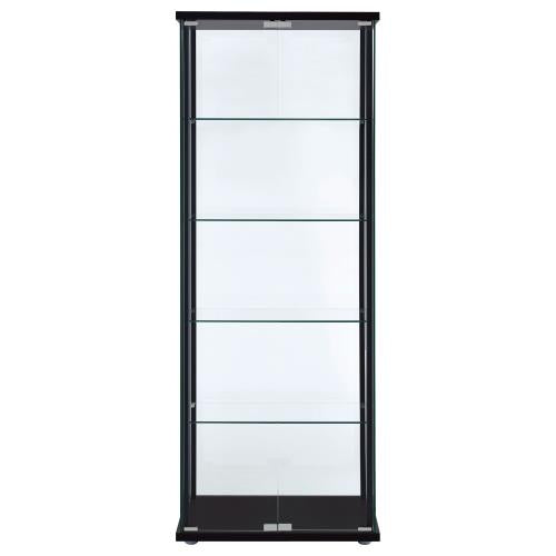 Delphinium 4-Shelf Clear Glass Curio Display Cabinet Black
