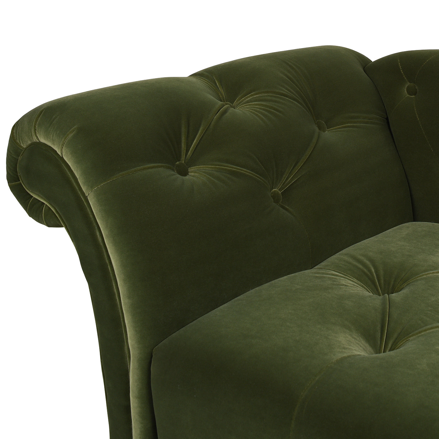 Samuel Tufted Roll Arm Chaise Lounge - Olive & Green - detail view 3