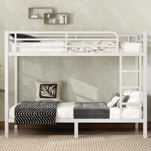Metal Twin XL over Twin XL Bunk Bed for Teens and Adults - Off White - detail view 2