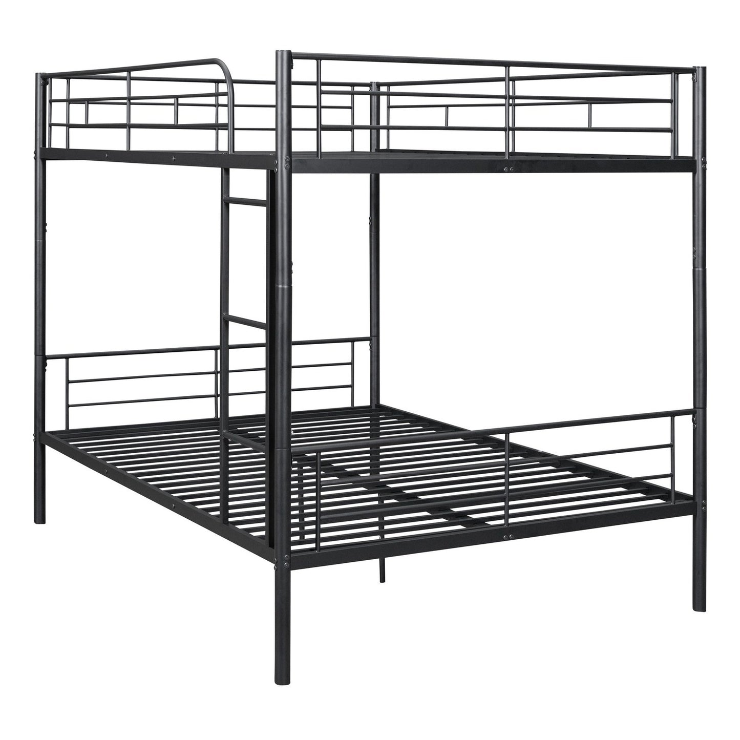 Teddy Full Over Full Metal Bunk Bed, Black