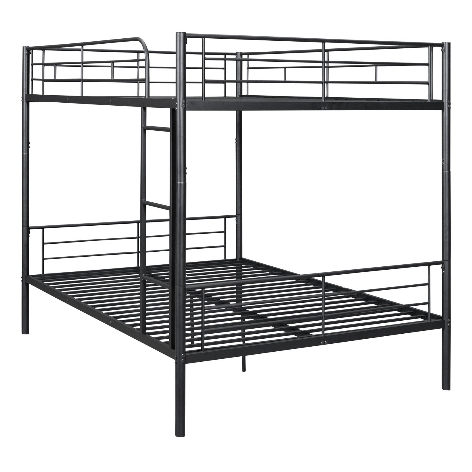Teddy Full Over Full Metal Bunk Bed, Black
