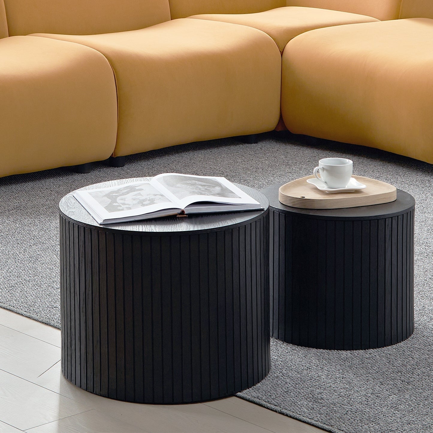 Black Nesting Tables with Black Legs - detail view 8
