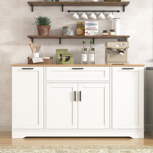 TREXM Multi-Functional Storage Sideboard - White - detail view 2