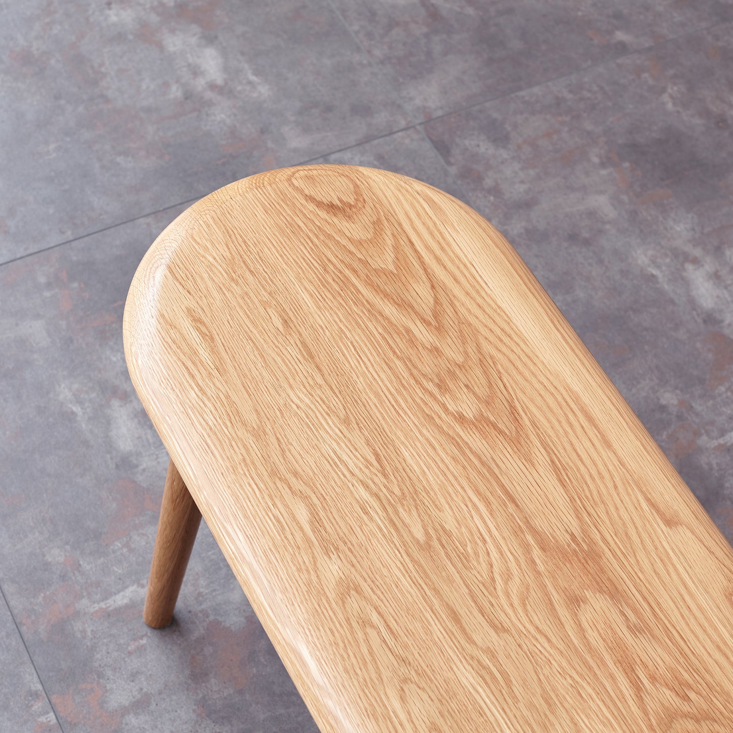 Natural Oak Dining Bench Table Bench with Half-Round Design - detail view 5