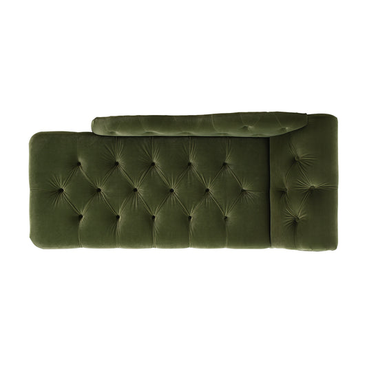 Samuel Tufted Roll Arm Chaise Lounge - Olive & Green - detail view 2