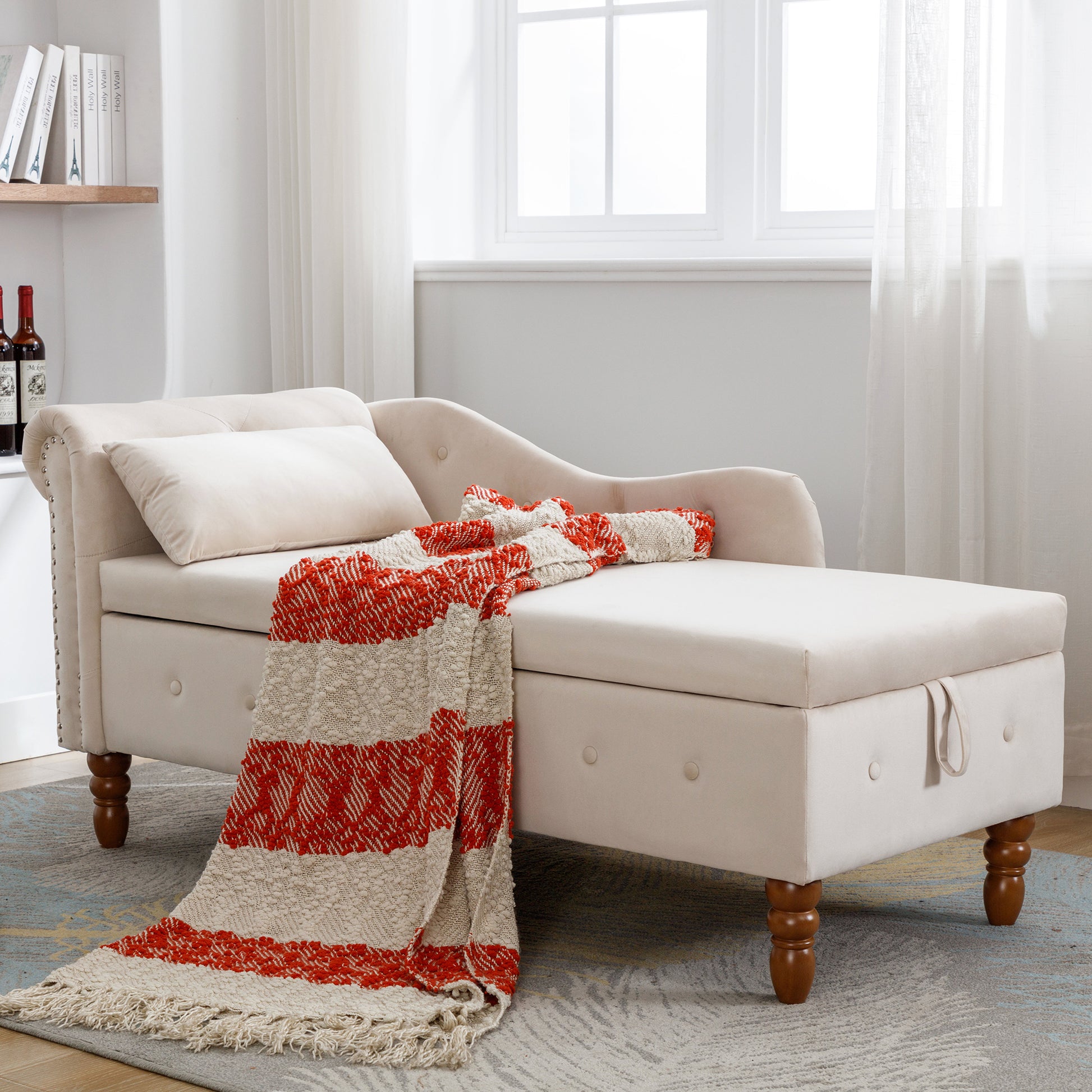 Beige Chaise Lounge Indoor - detail view 5