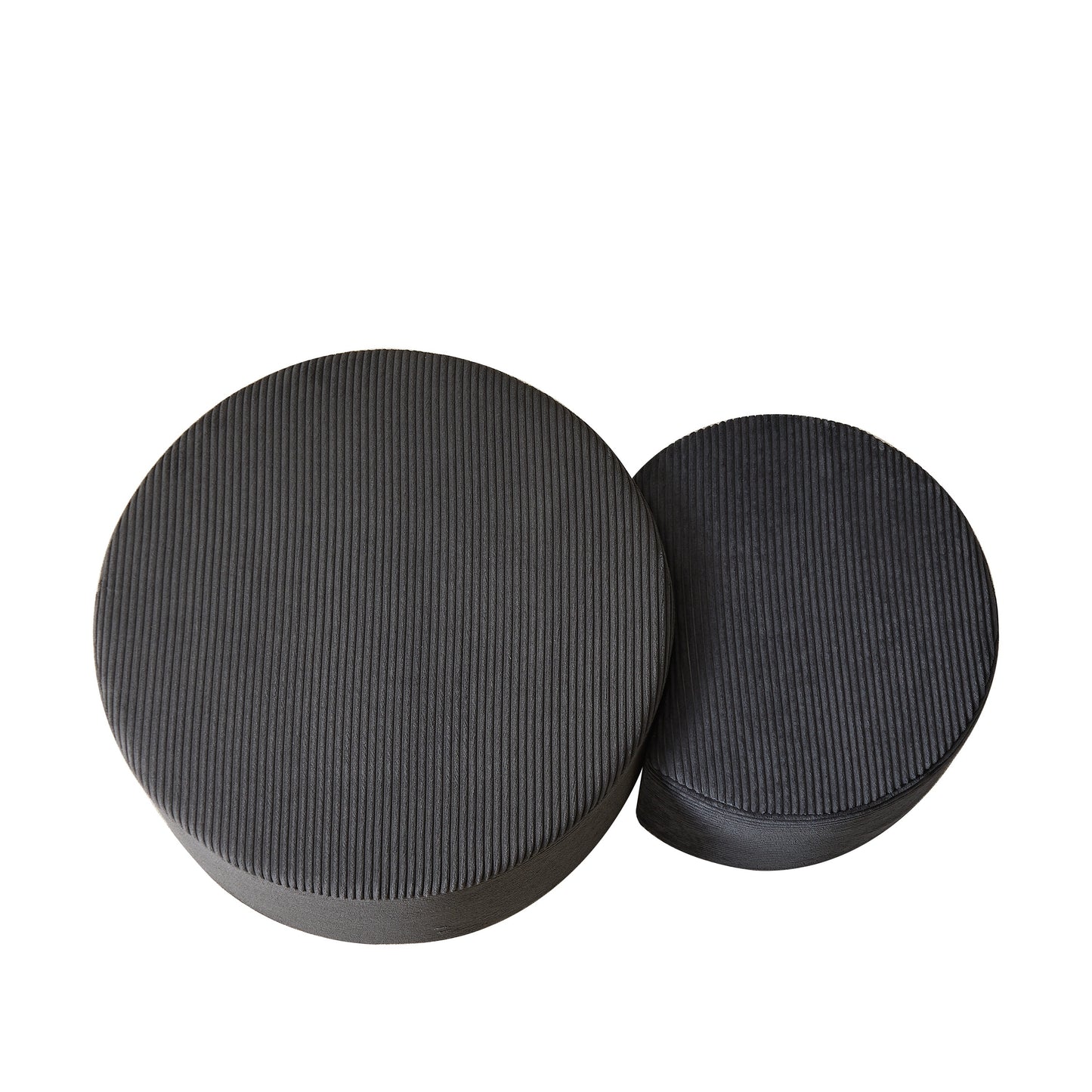 Black Corduroy Nesting Tables with Black Legs - detail view 6
