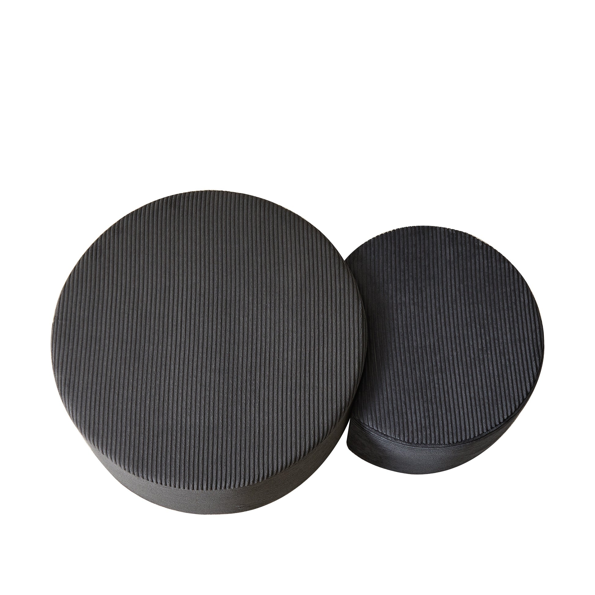 Black Corduroy Nesting Tables with Black Legs - detail view 6