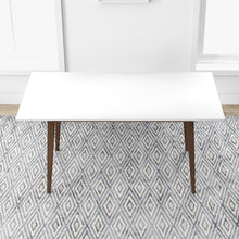 Mary Modern Style Solid Wood Rectangular Dining Kitchen Table White Finish - detail view 2
