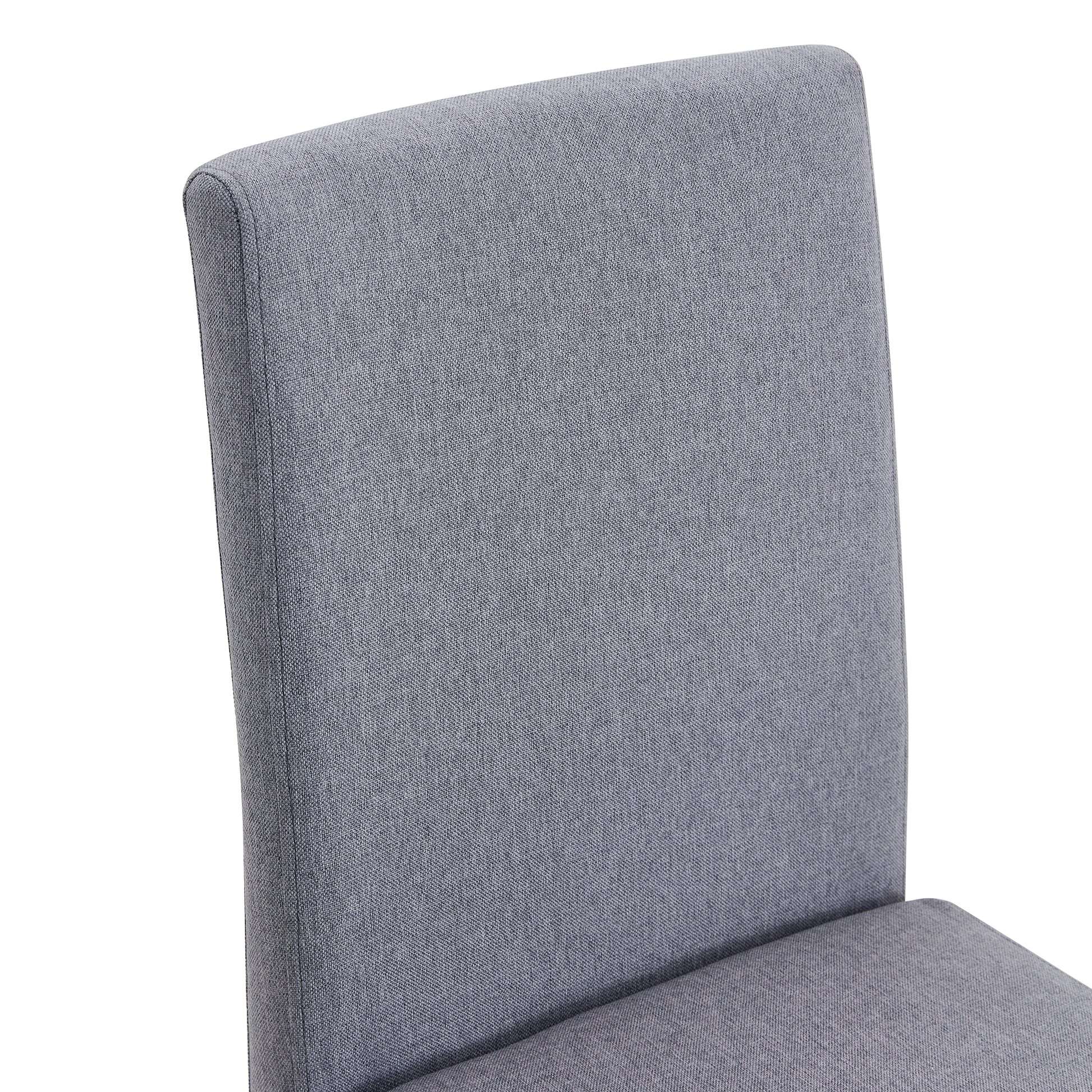 Gray Linen Dining Chairs with Black Legs (set of 2) - detail view 8