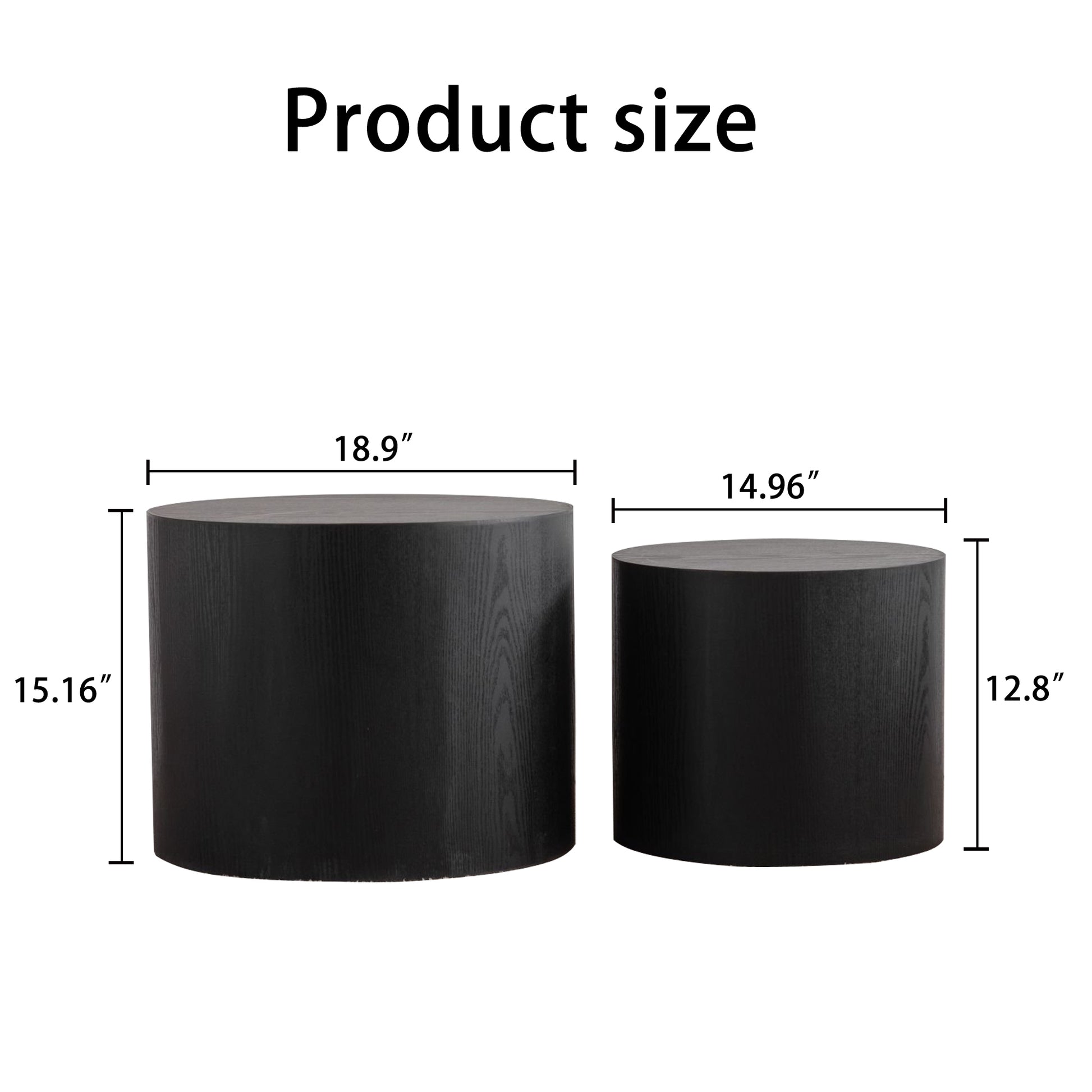 Black Nesting Tables with Black Legs - detail view 7