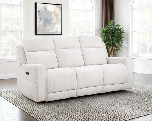 Kennett Ivory Chenille Power Reclining Sofa
