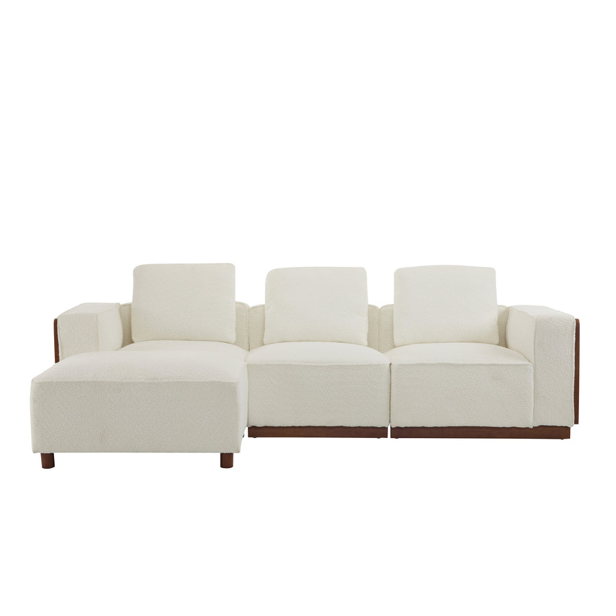 CHITA Modular L-Shaped Sectional Sofa with Larger Seats in Beige Fabric - primary color shot