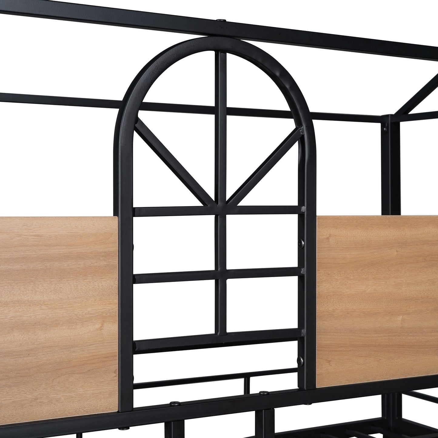 Lester Twin over Twin Metal Bunk Bed with Slide, Black