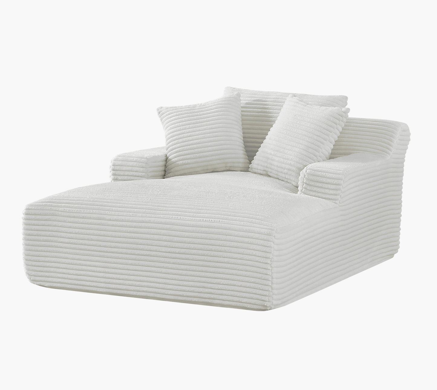 Cloudline Oversized Chaise Lounge Chair in Soft Corduroy - Ivory - detail view 8