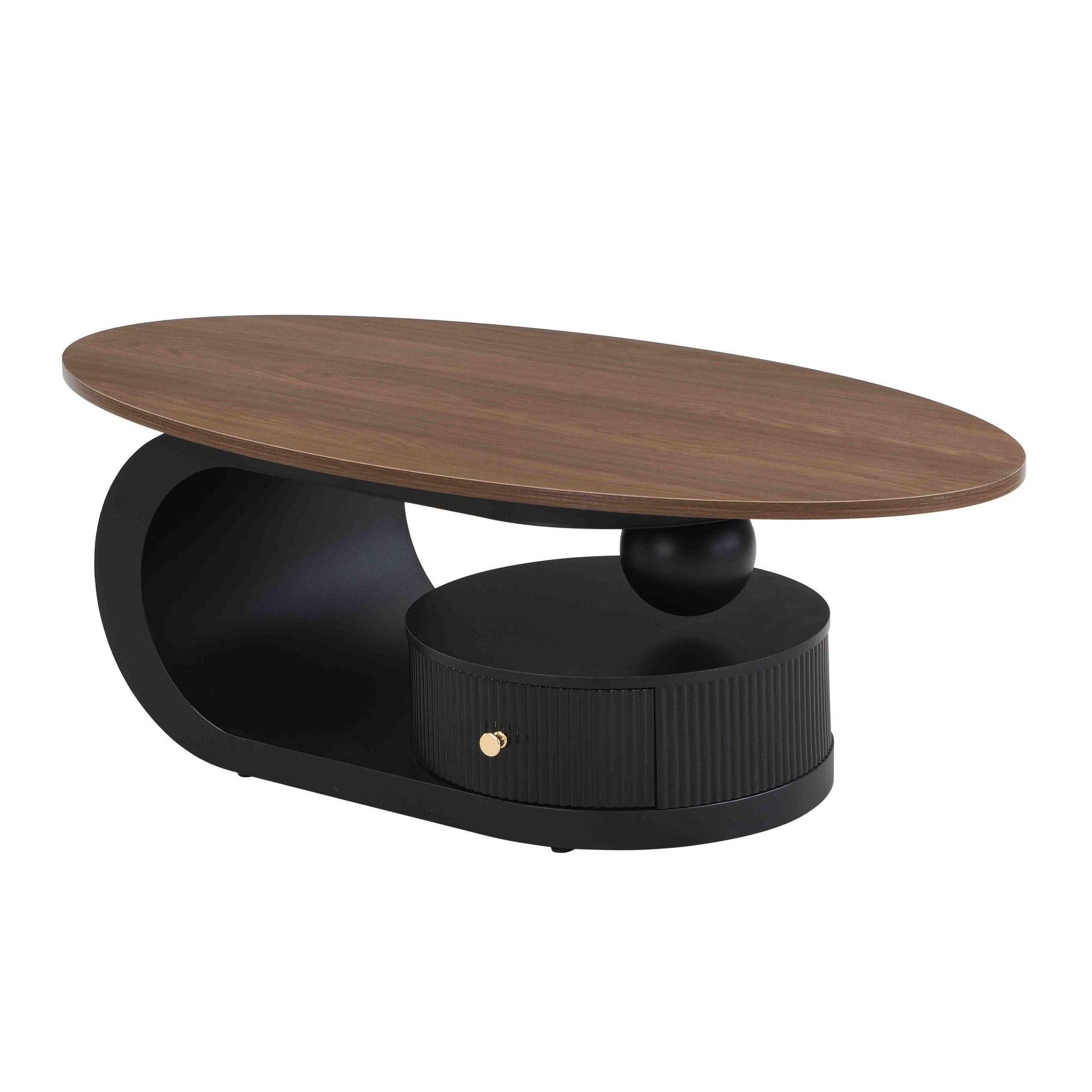 Black & Brown Steel Frame Nesting Tables with Black Legs - detail view 5