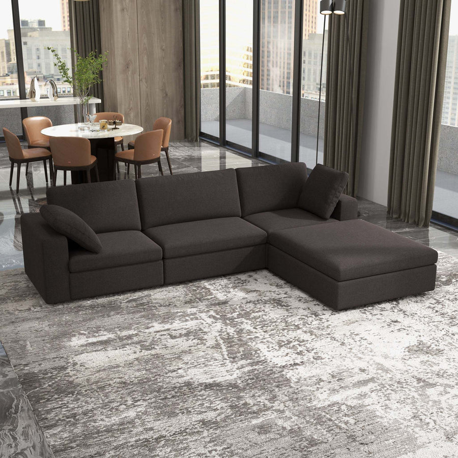 Cecilia Modular Corner Sectional Modern Fabric Sofa Dark Gray Sturdy Design - primary image
