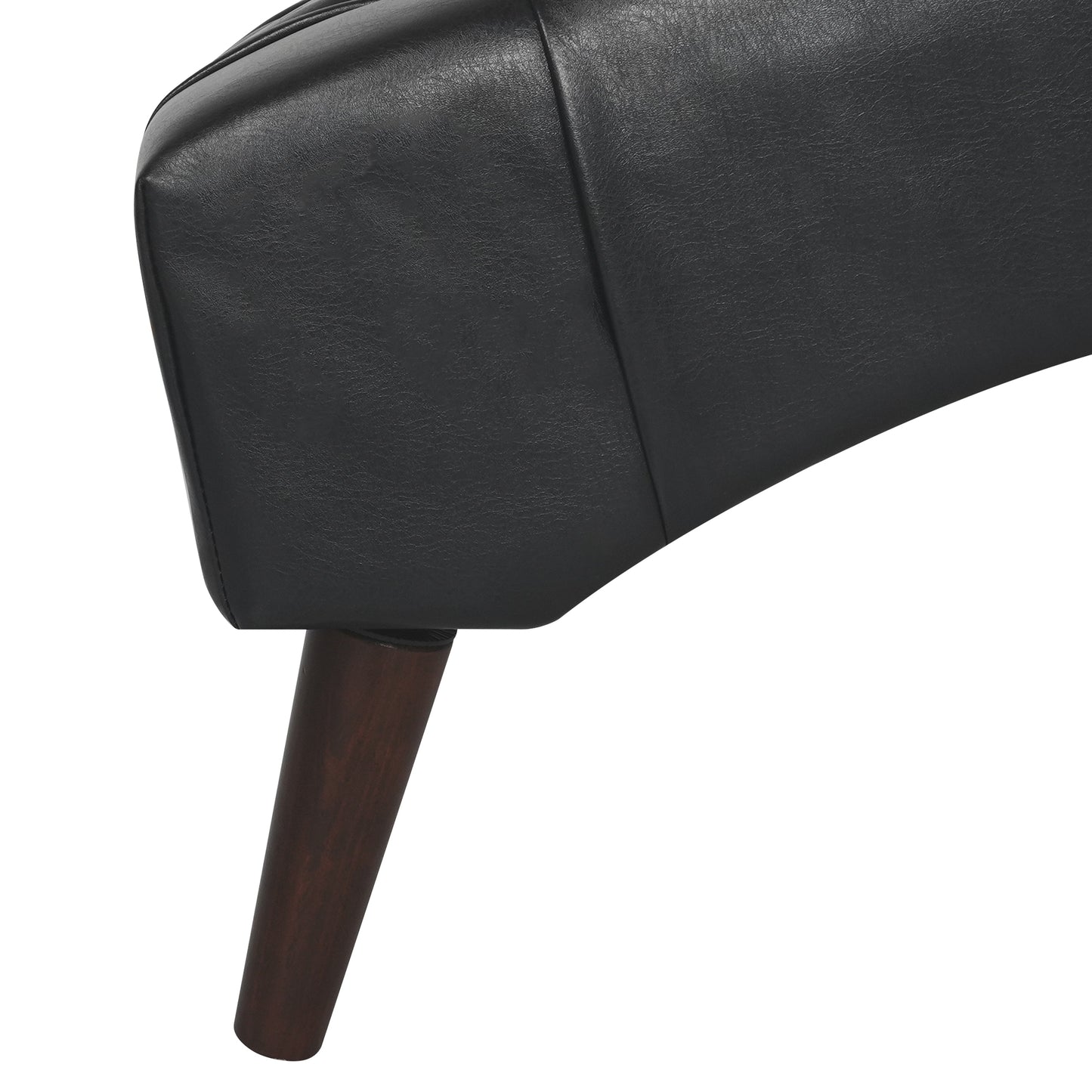 Chaise Lounge Arm Chair Indoor with Pillow & Solid Wood Legs - Black - detail view 6