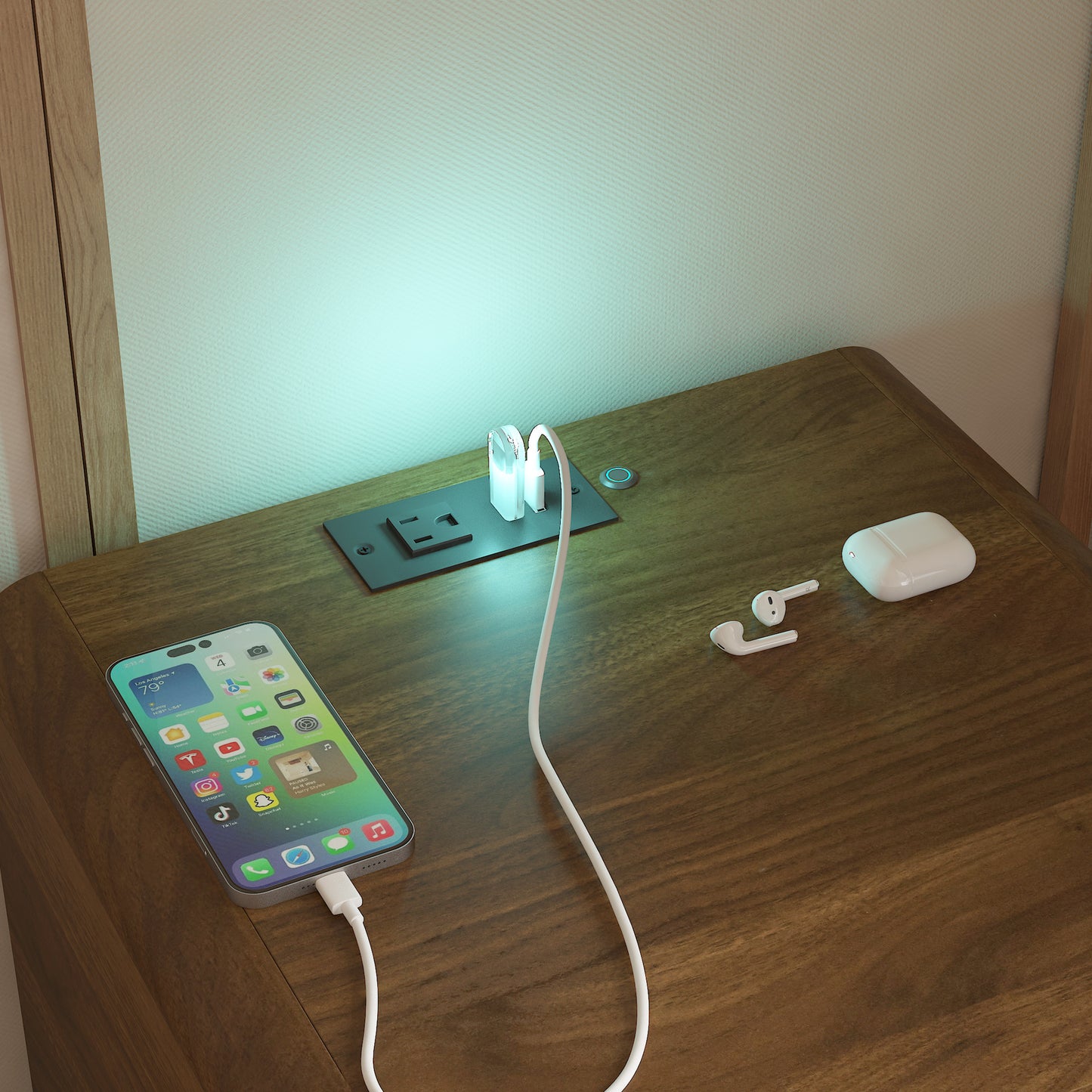 Nightstand with Charging Station - detail view 8