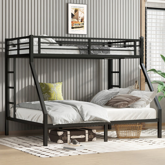 Metal Twin XL over Queen Bunk Bed for Teens and Adults - Black - primary color shot