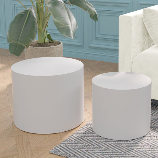 MDF with Ash/oak/walnut Veneer Side Table/coffee Table/end Table/nesting Table Set of 2 - White - detail view 4