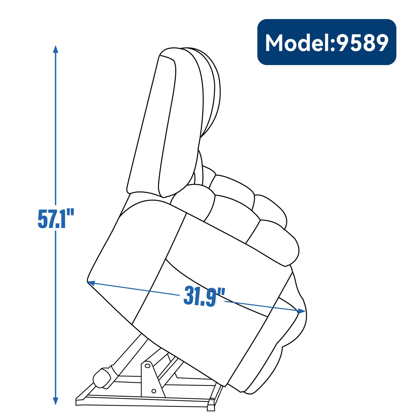 Dual Motor Heat Massage Infinite Position Up to 350 LBS Electric Power Lift Recliners with Power-Remote - Brown - detail view 8