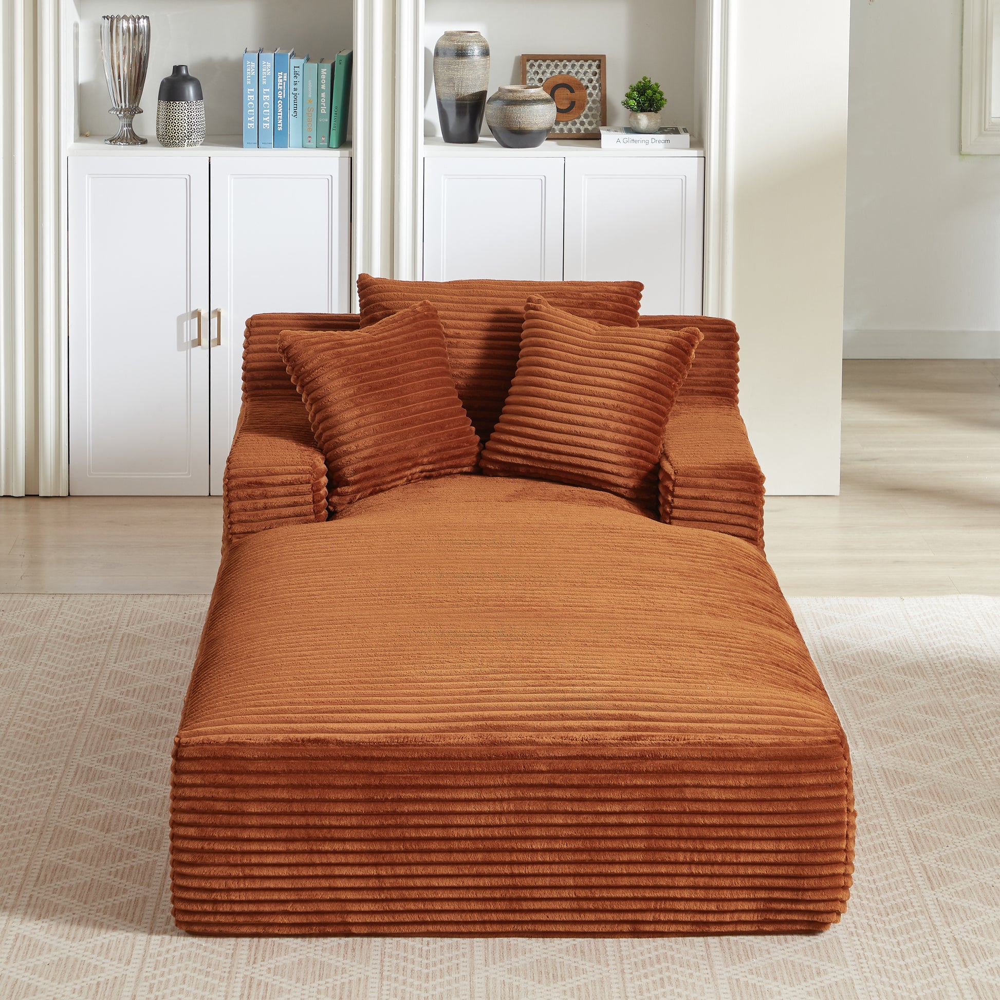 Oversized Chaise Lounge Chair Indoor - Orange - primary color shot