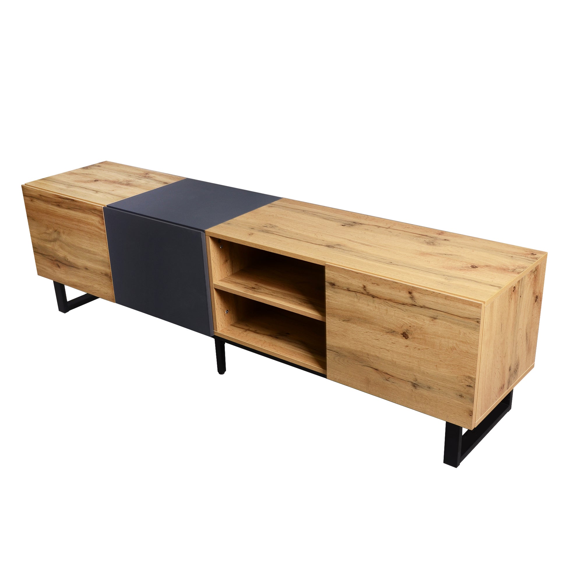 Adeline Modern 80" TV Console, Brown