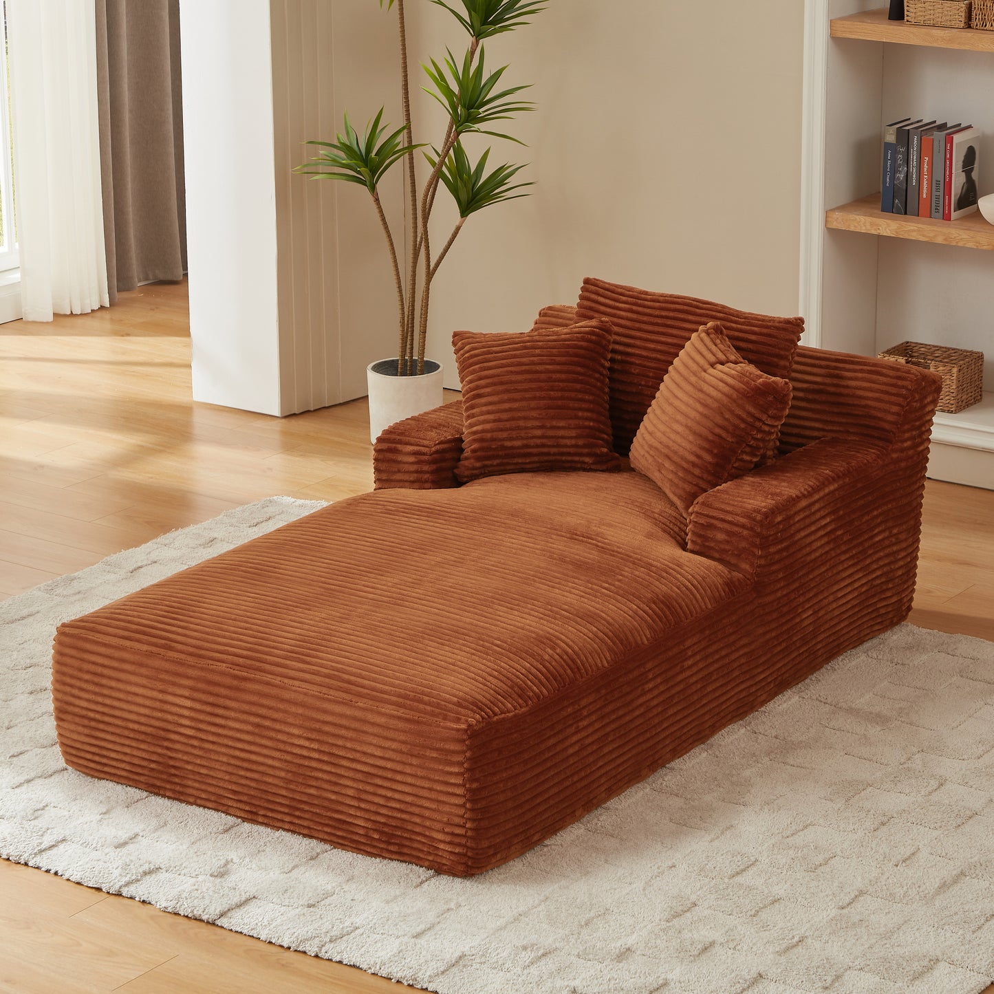Oversized Chaise Lounge Chair Indoor - Orange - detail view 2