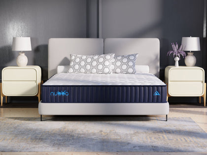 NUBBA 12' TWIN SIZE PREMIER LUXURY HYBRID MATTRESS - FIRM - White - primary color shot