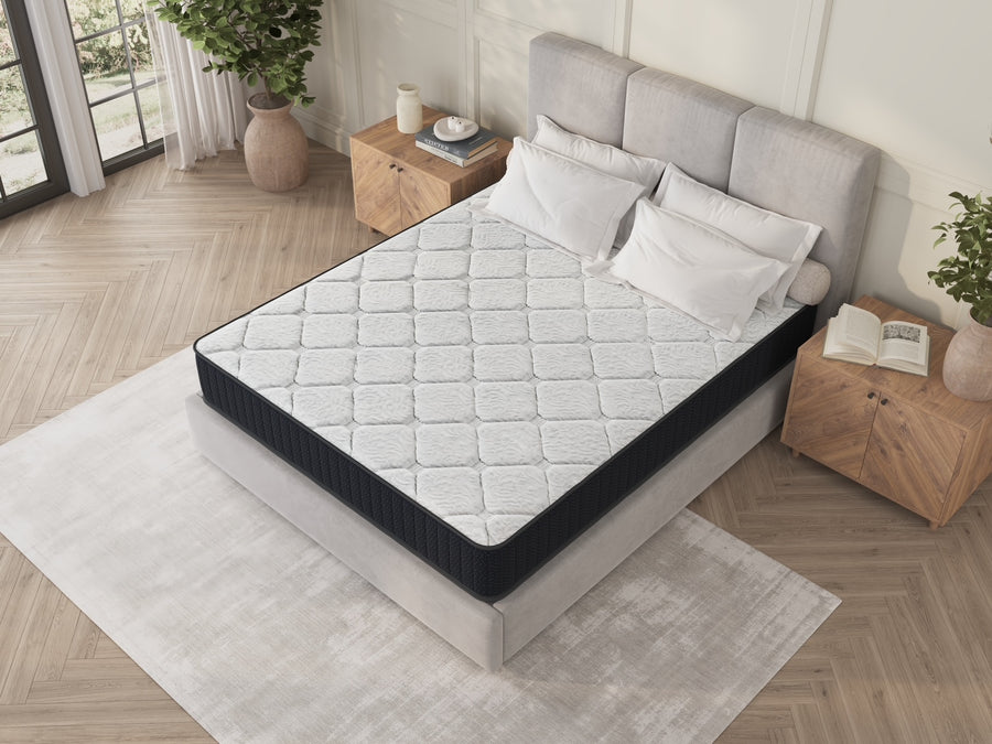 Assembled in USA - 10' Queen Nest Basic Innerspring Hybrid Mattress - Gray - primary color shot