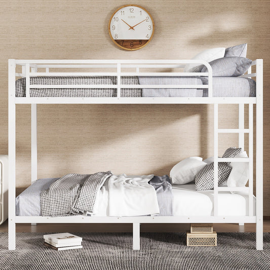 Metal Full XL over Full XL Bunk Bed for Teens and Adults - Off White - detail view 2