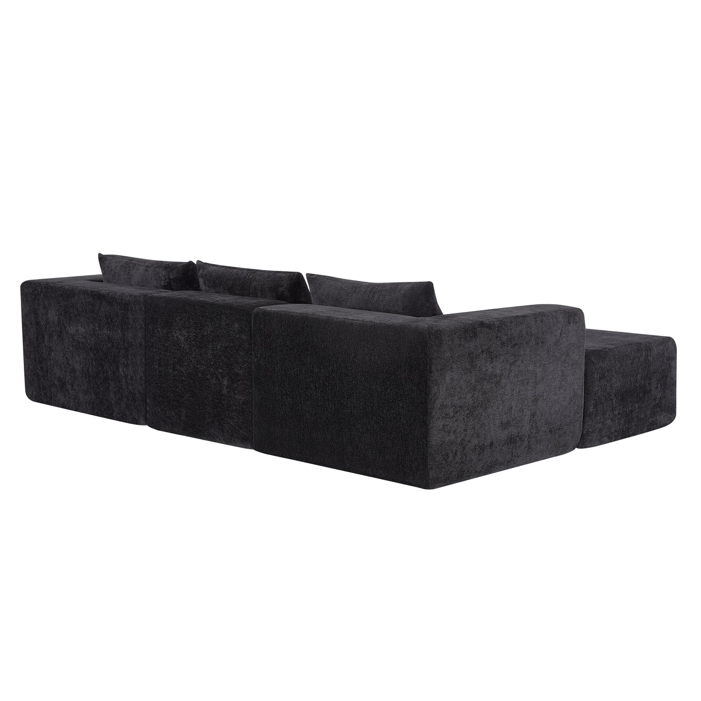 107' Compressed Sectional Sofas(Black) - detail view 4