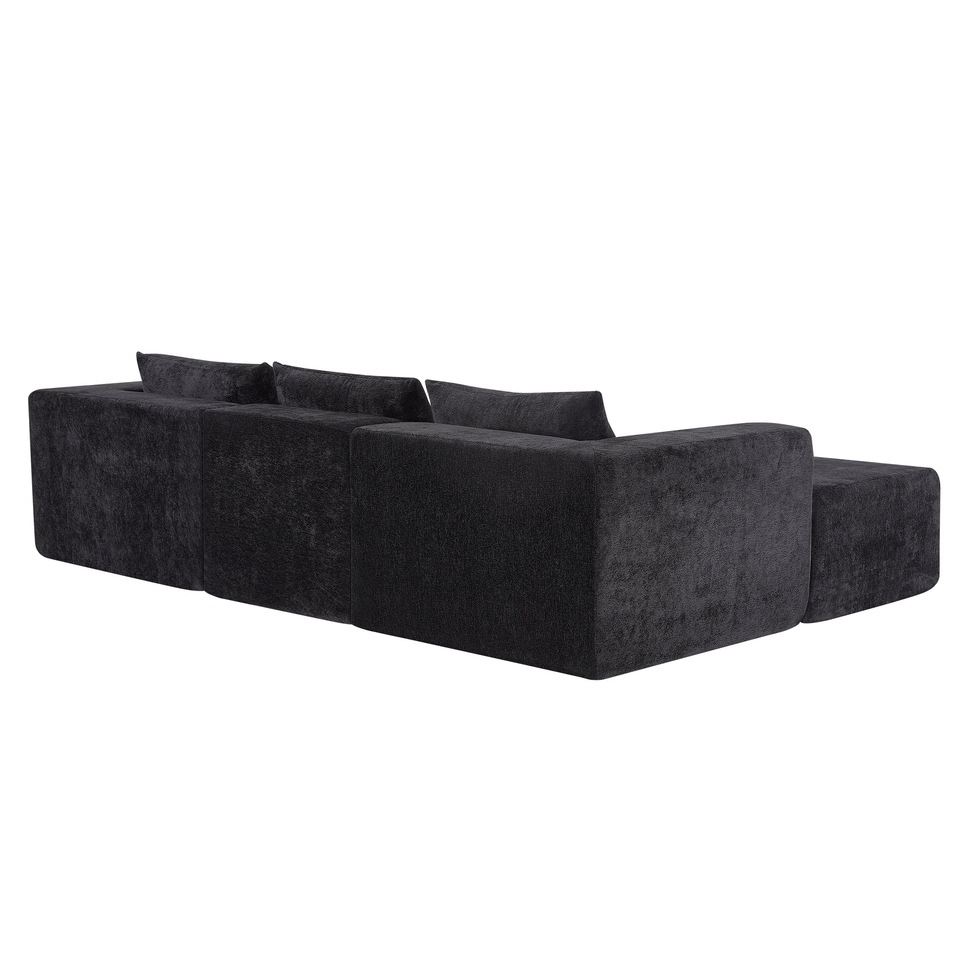 107' Compressed Sectional Sofas(Black) - detail view 4