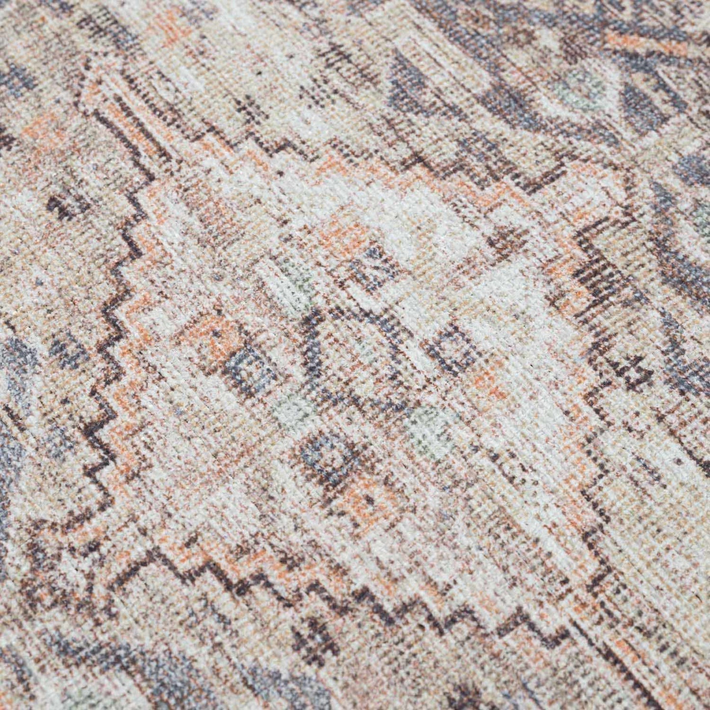 Barny Tan Flat Pile Washable Rug Area Rug