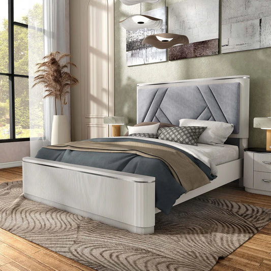 Aldgate Art Deco Style Light Gray King Bedroom Collection