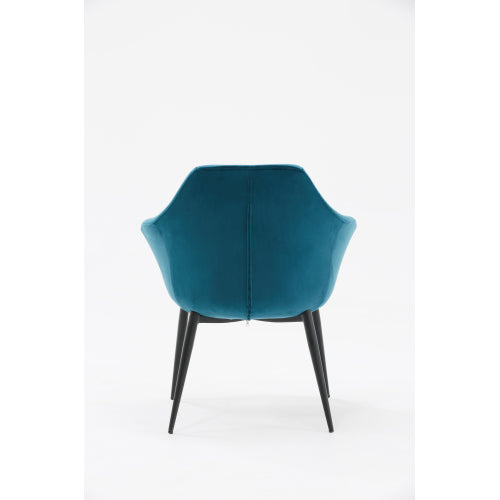 Modrest Wilson Modern Teal Velvet & Black Dining Chair