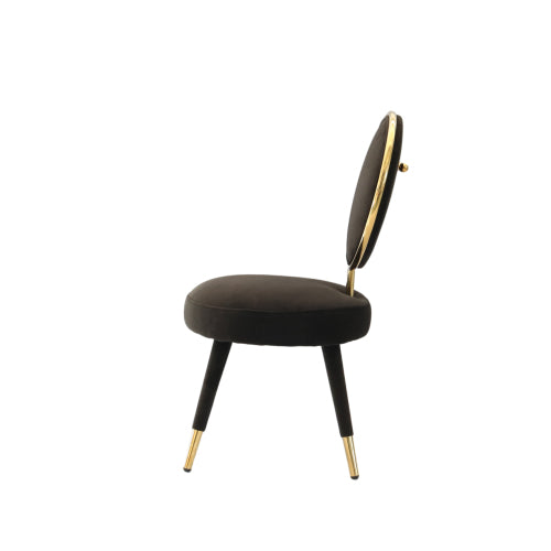 Modrest Haswell Glam Black Velvet Accent Chair Set of 2