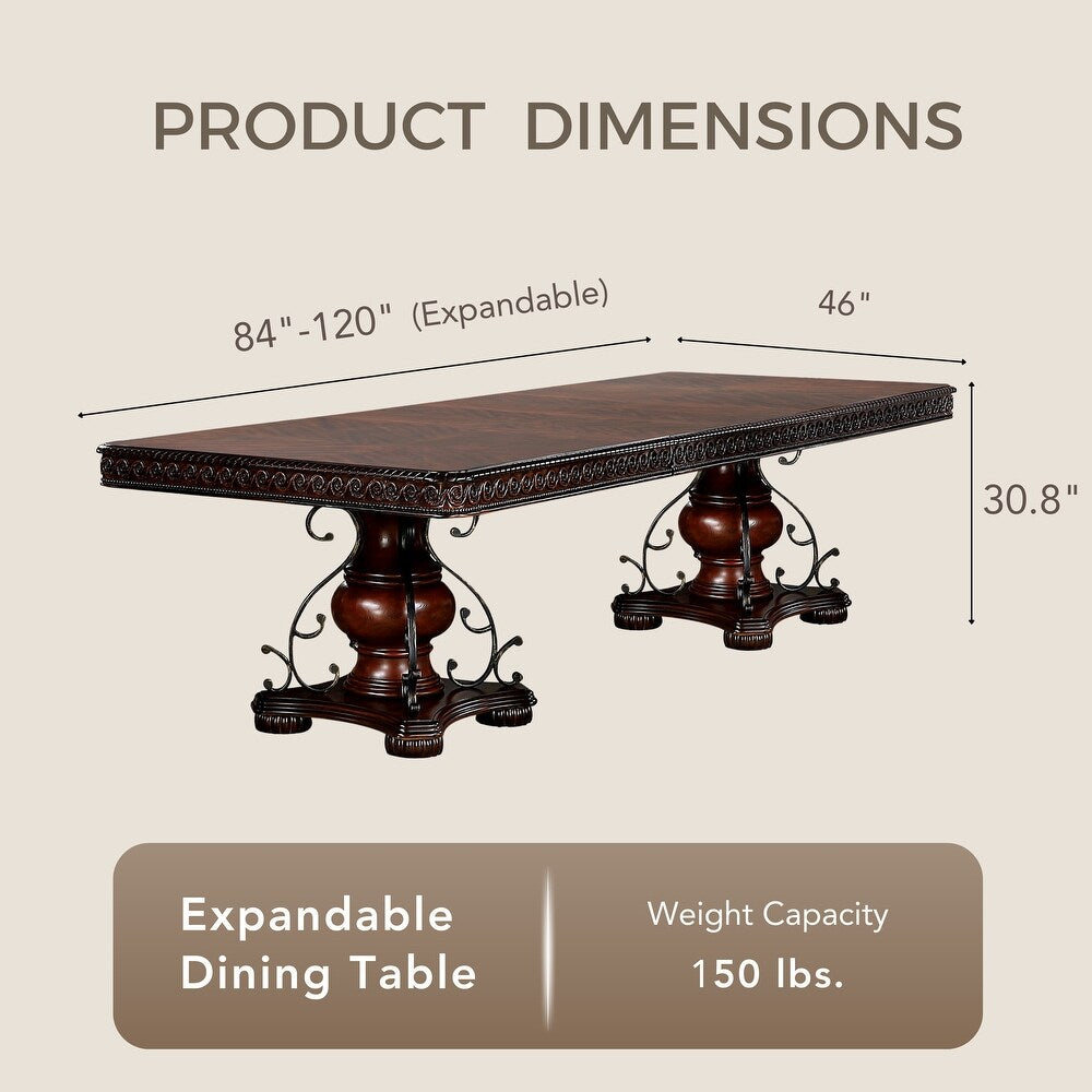 Picardy Traditional Double Pedestal Table - Brown Cherry