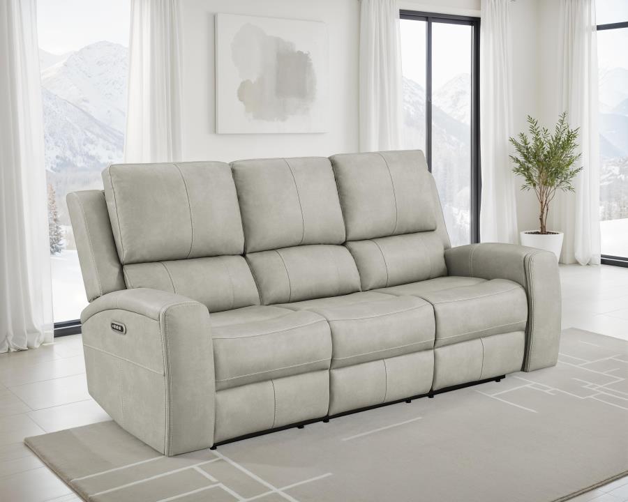 Brickston Triple Power Reclining Sofa & Loveseat Set – Gray