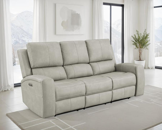 Brickston Triple Power Reclining Sofa & Loveseat Set – Gray
