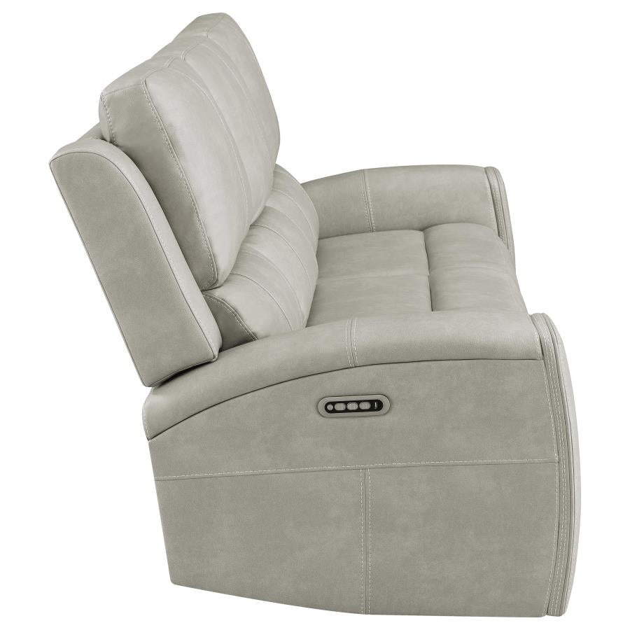 Brickston Triple Power Reclining Sofa & Loveseat Set – Gray