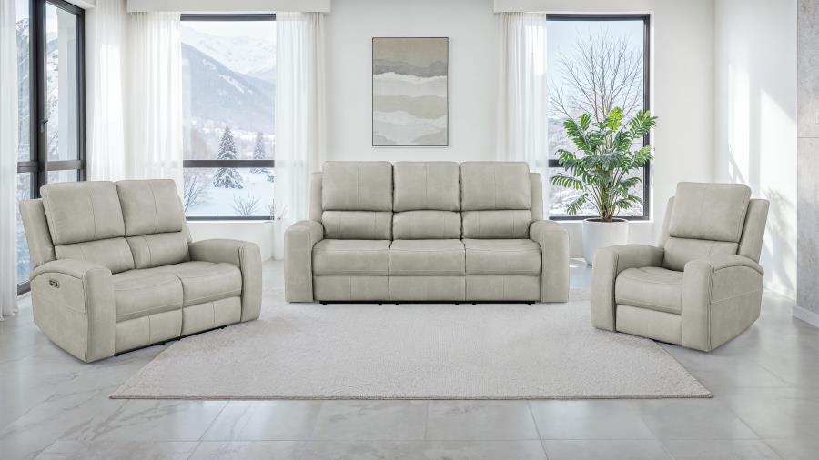 Brickston Triple Power Reclining Sofa & Loveseat Set – Gray