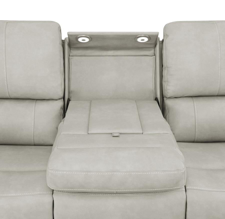 Brickston Triple Power Reclining Sofa & Loveseat Set – Gray