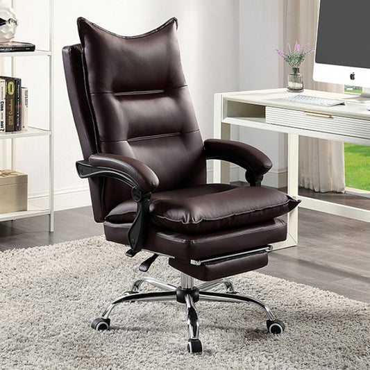 FOA Perce Contemporary Faux Leather Office Chair - Brown