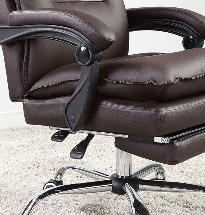 FOA Perce Contemporary Faux Leather Office Chair - Brown