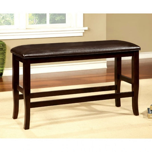 FOA Woodside Transitional Faux Leather Counter Height Dining Bench - Espresso