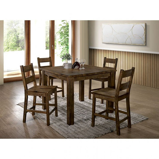 FOA Kristen Rustic Oak Counter Height Dining Chair